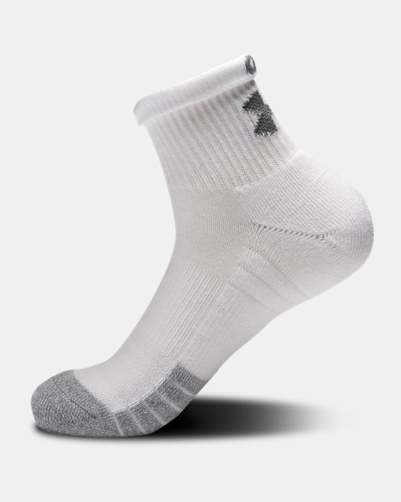 Unisex HeatGear® knöchelhohe Socken im 3er-Pack, White, pdpMainDesktop image number 4